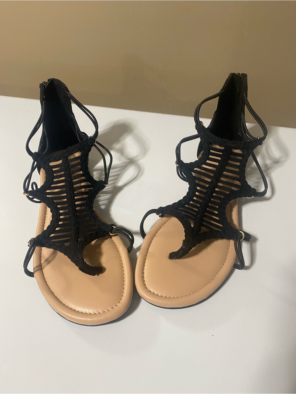 Brand new Women’s wide flat T strap sandals